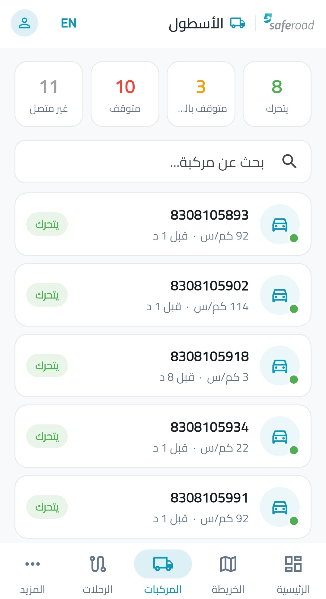 قائمة المركبات